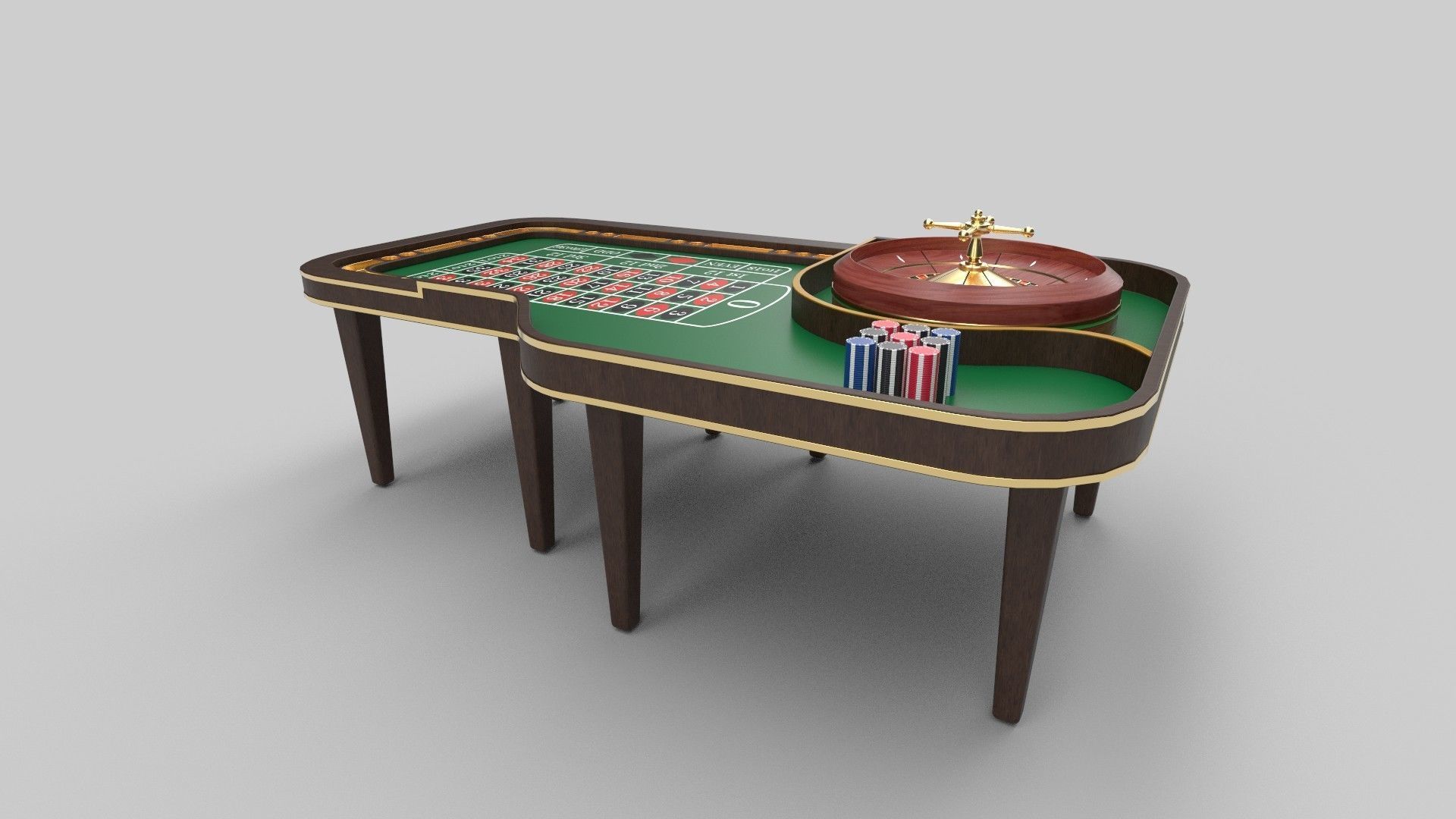 Casino table 3D model_4