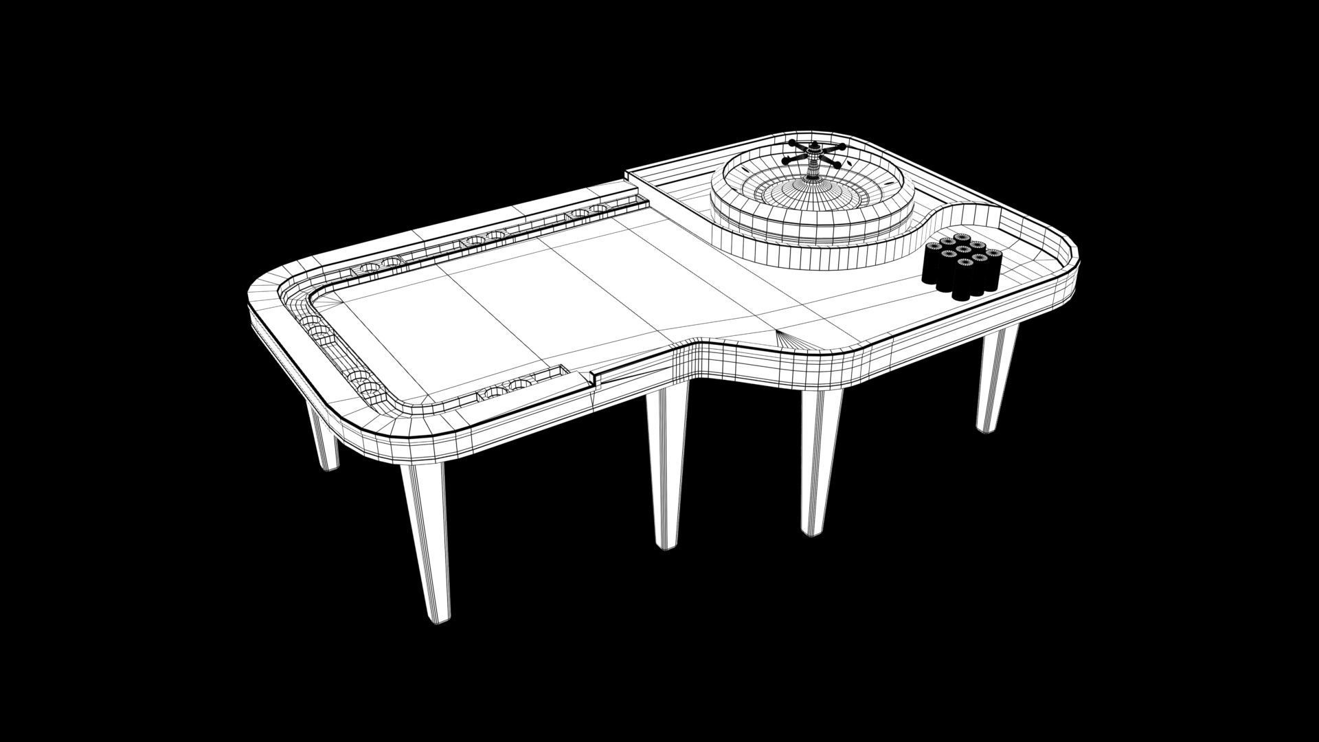 Casino table 3D model_7