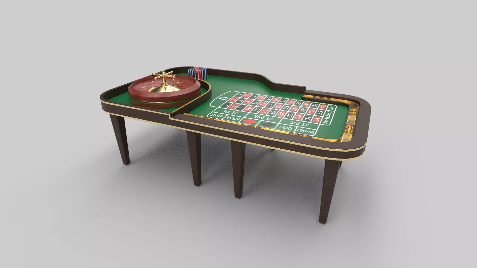 Casino table 3D model_0