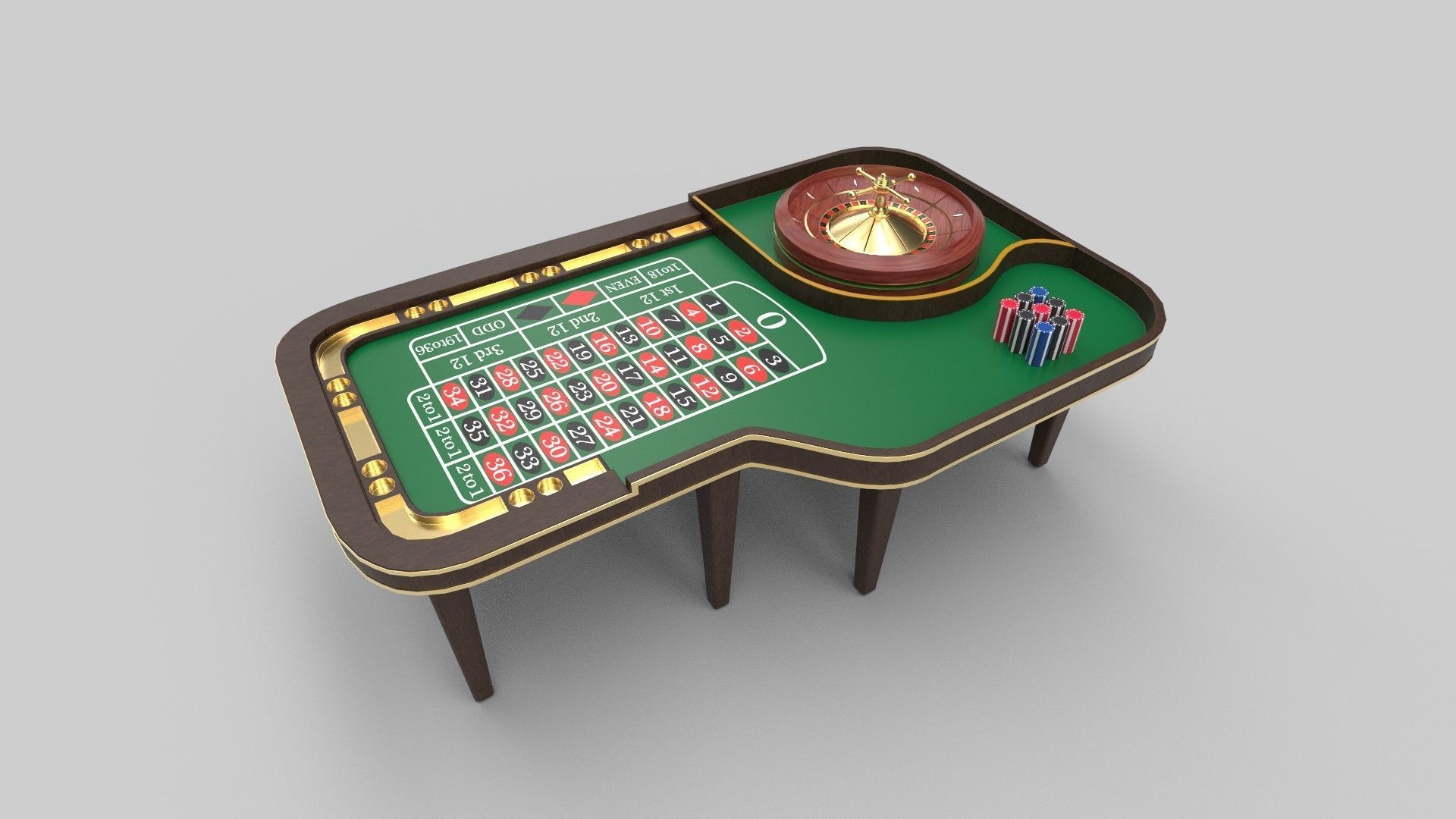 Casino table 3D model_1