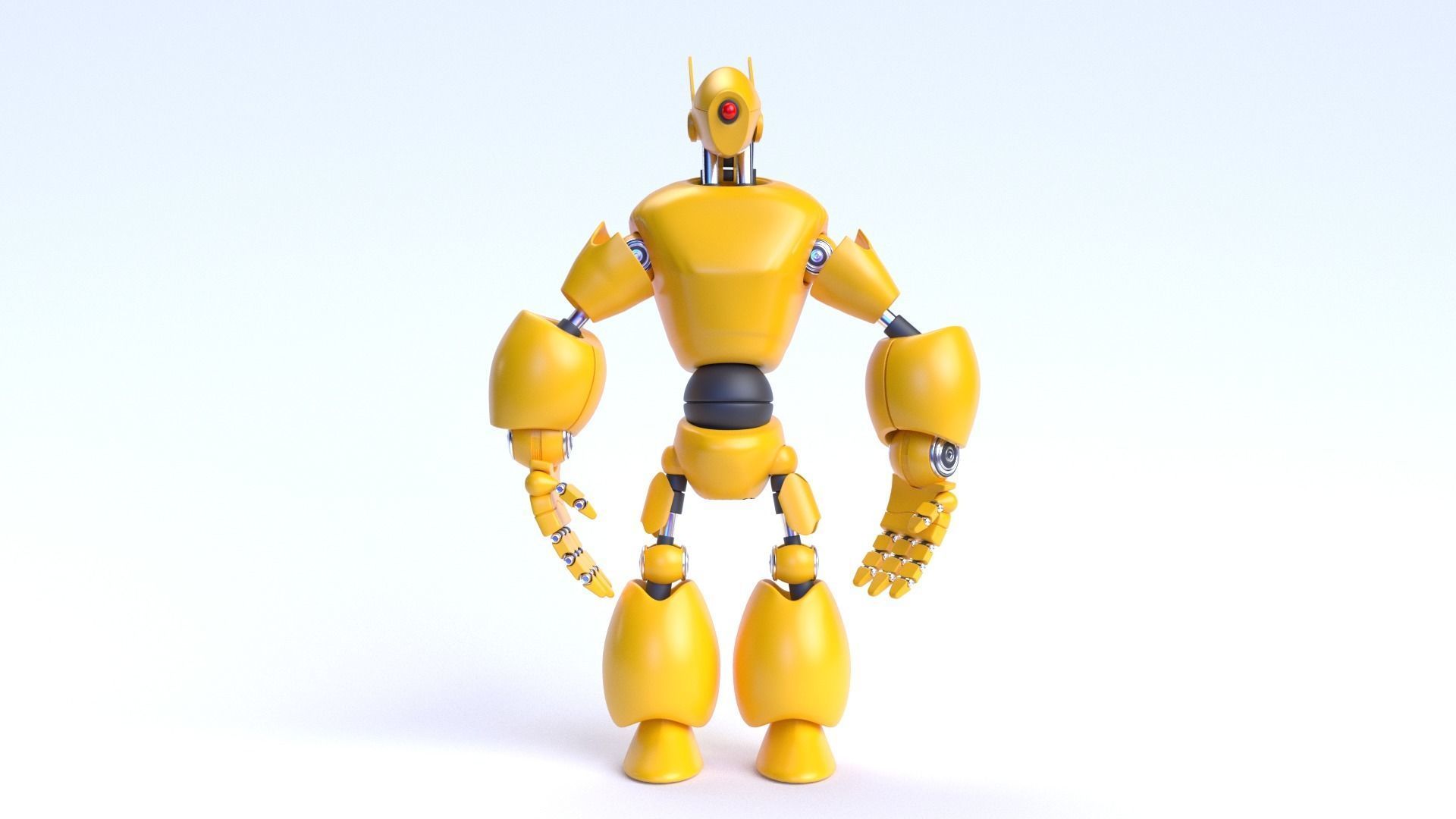 Character Robot soldier Low-poly 3D model_1