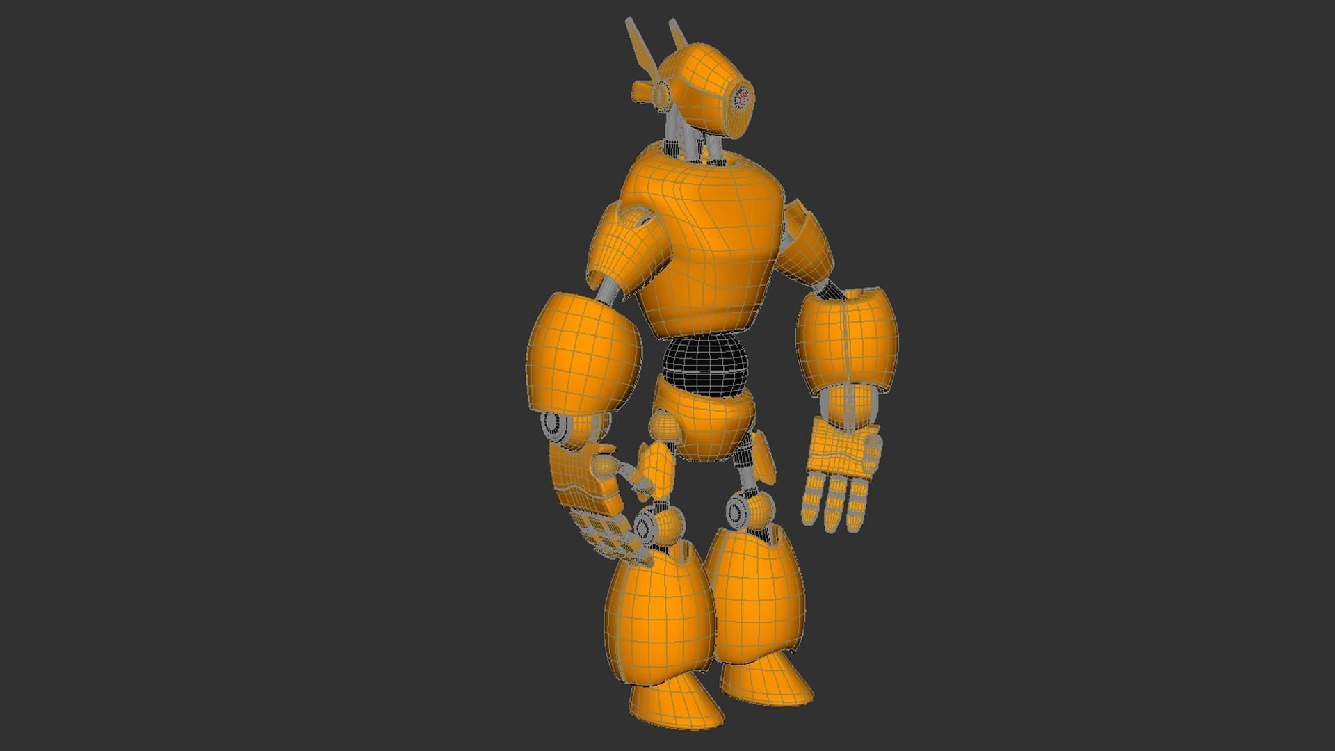 Character Robot soldier Low-poly 3D model_4
