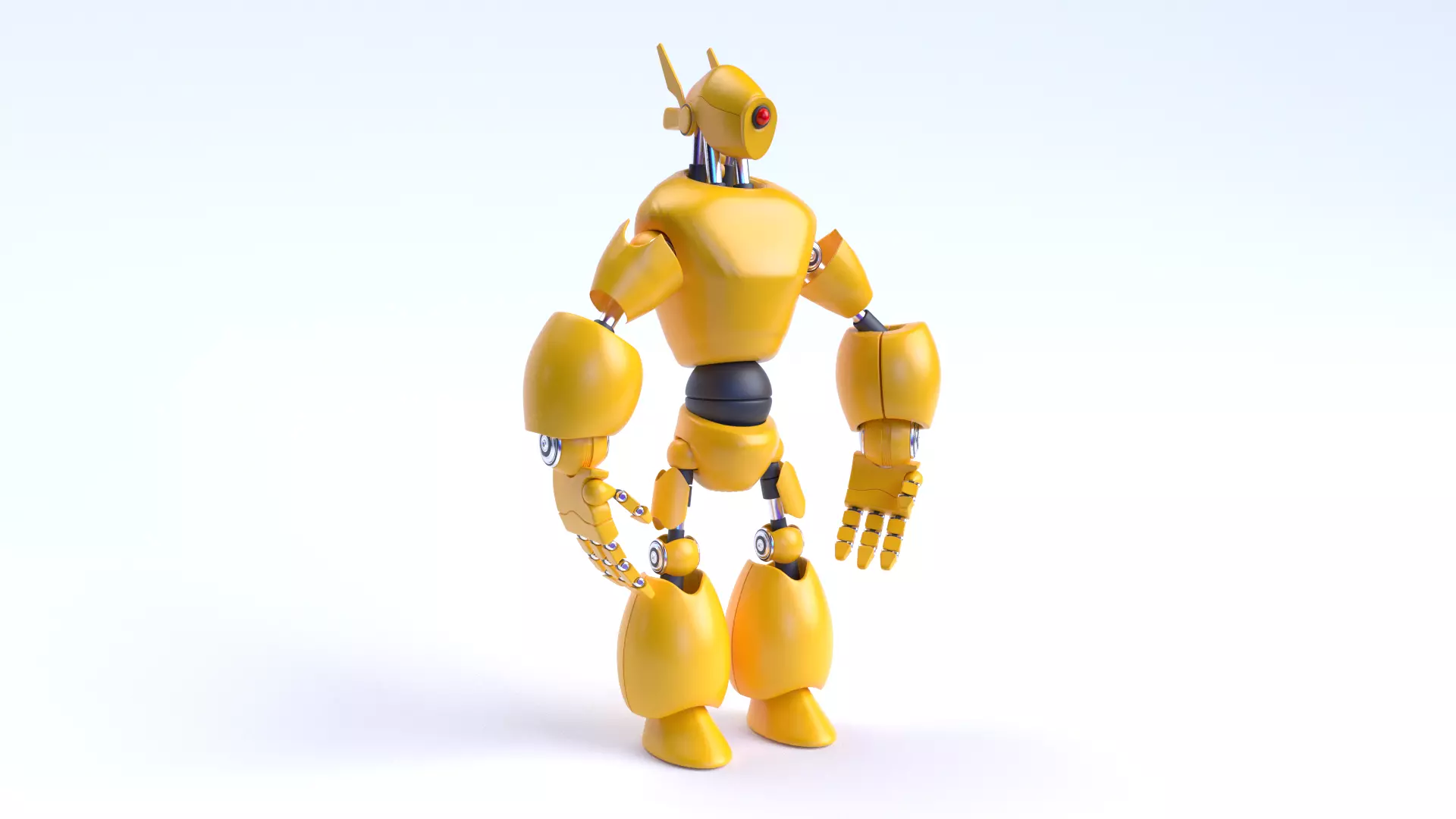 Character Robot soldier Low-poly 3D model_0