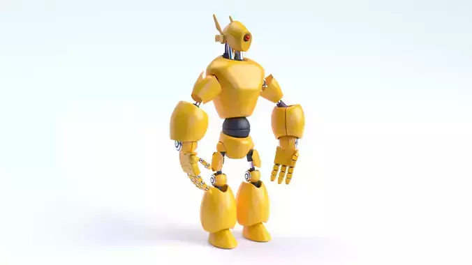 Character Robot soldier Low-poly 3D model