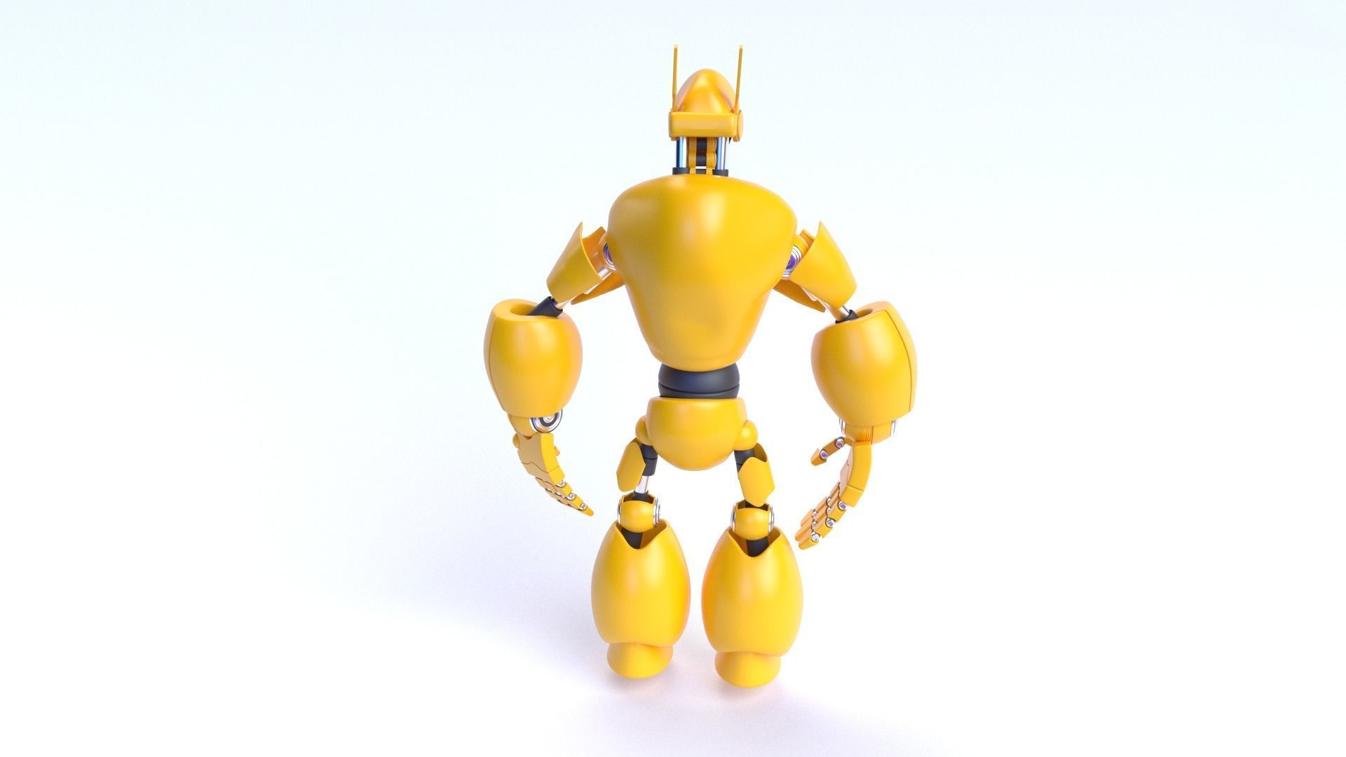Character Robot soldier Low-poly 3D model_2