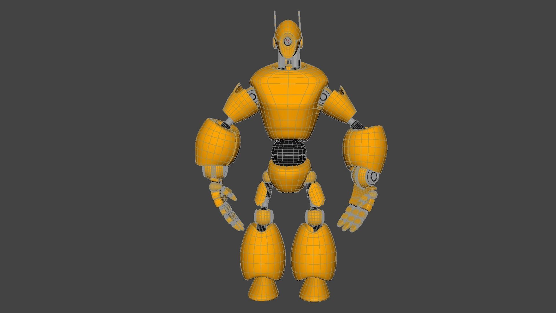 Character Robot soldier Low-poly 3D model_3