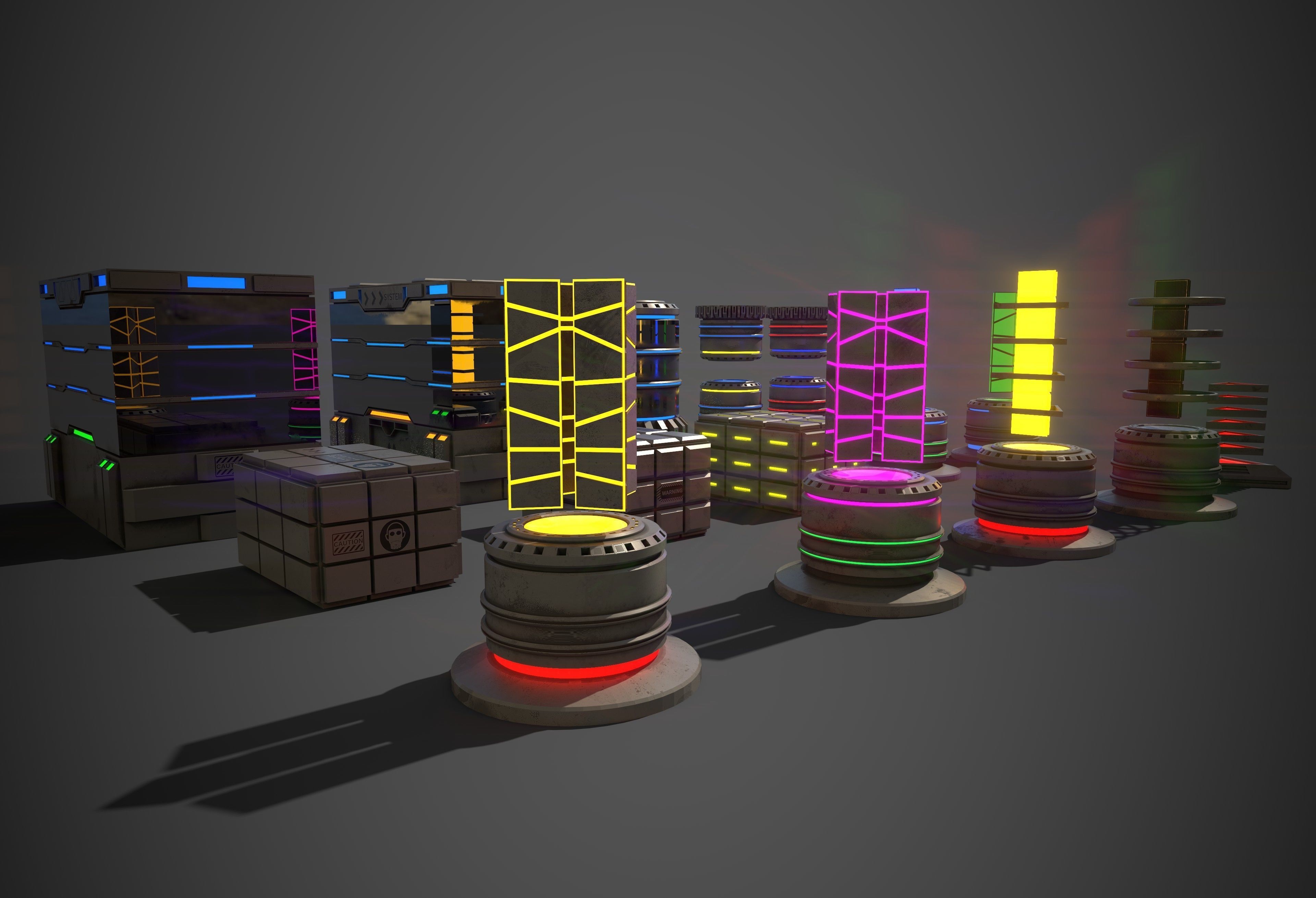 Sci-Fi Props Collection One Low-poly 3D model_7