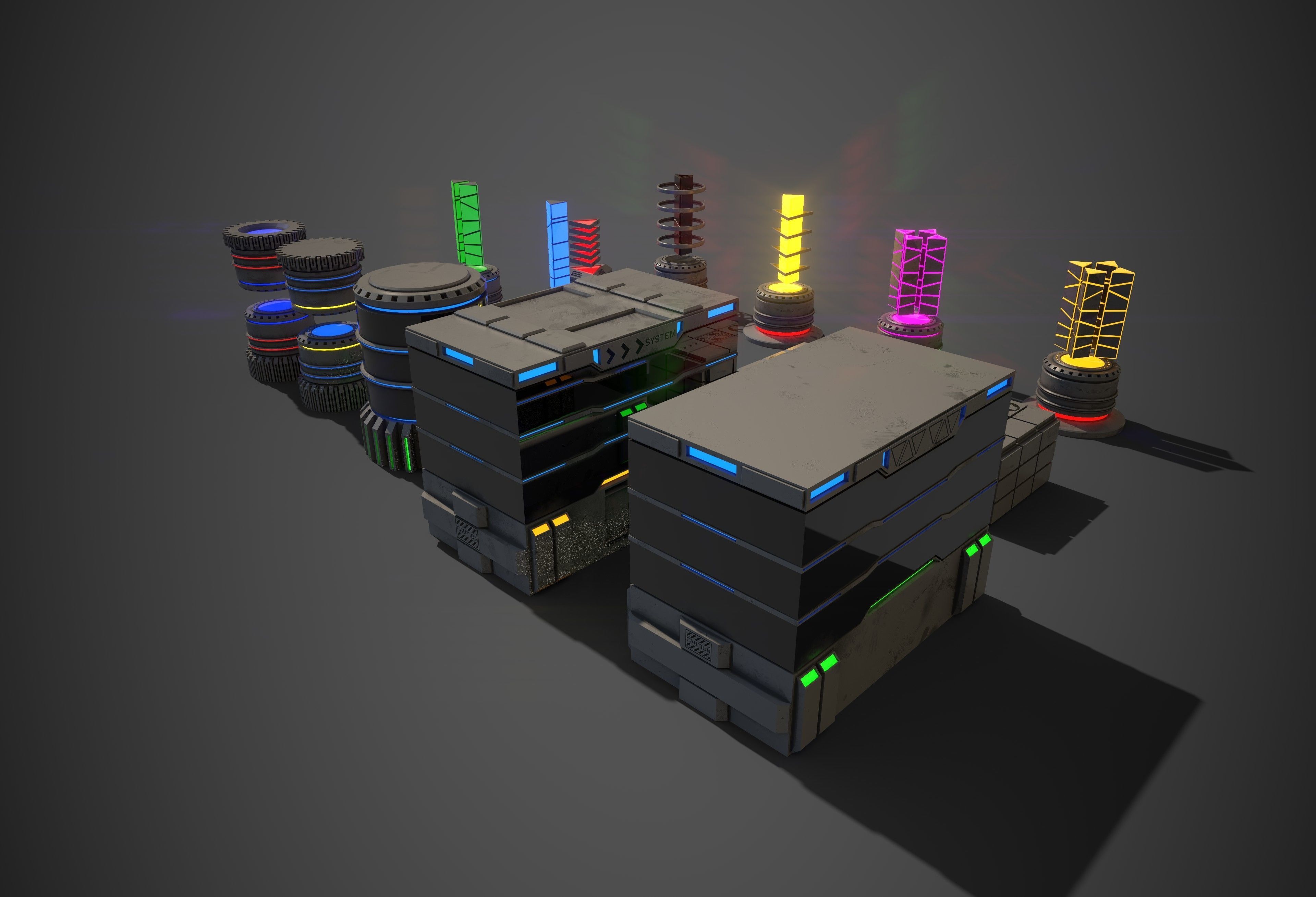 Sci-Fi Props Collection One Low-poly 3D model_4