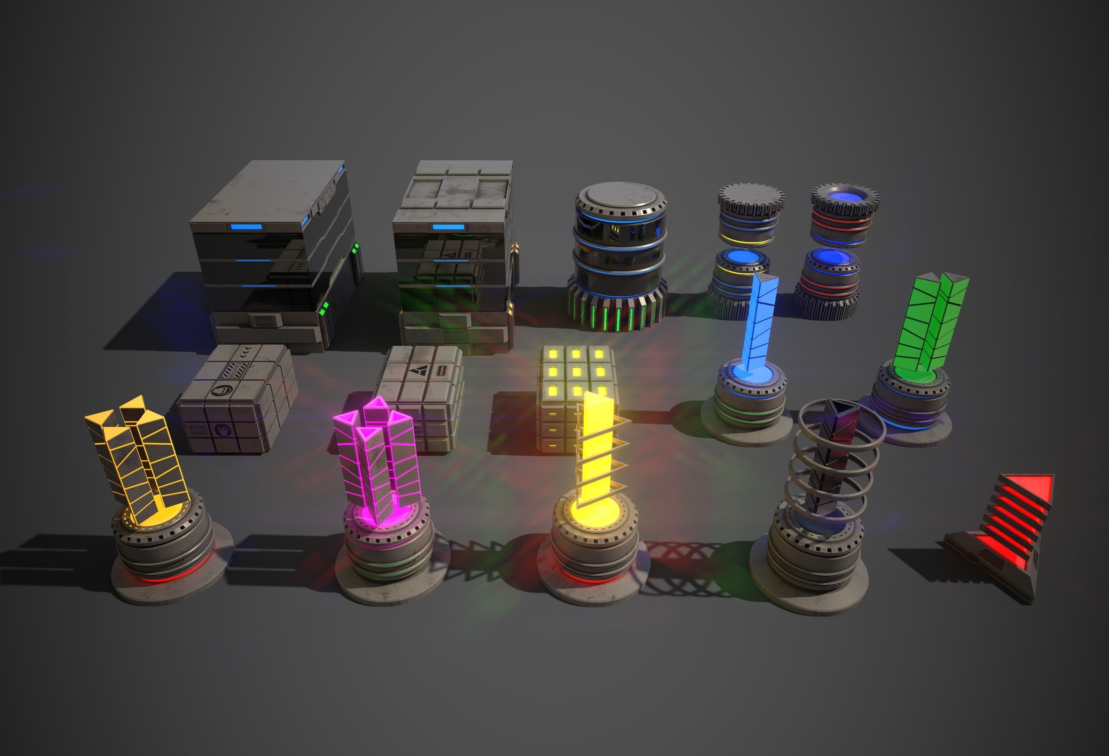Sci-Fi Props Collection One Low-poly 3D model_5