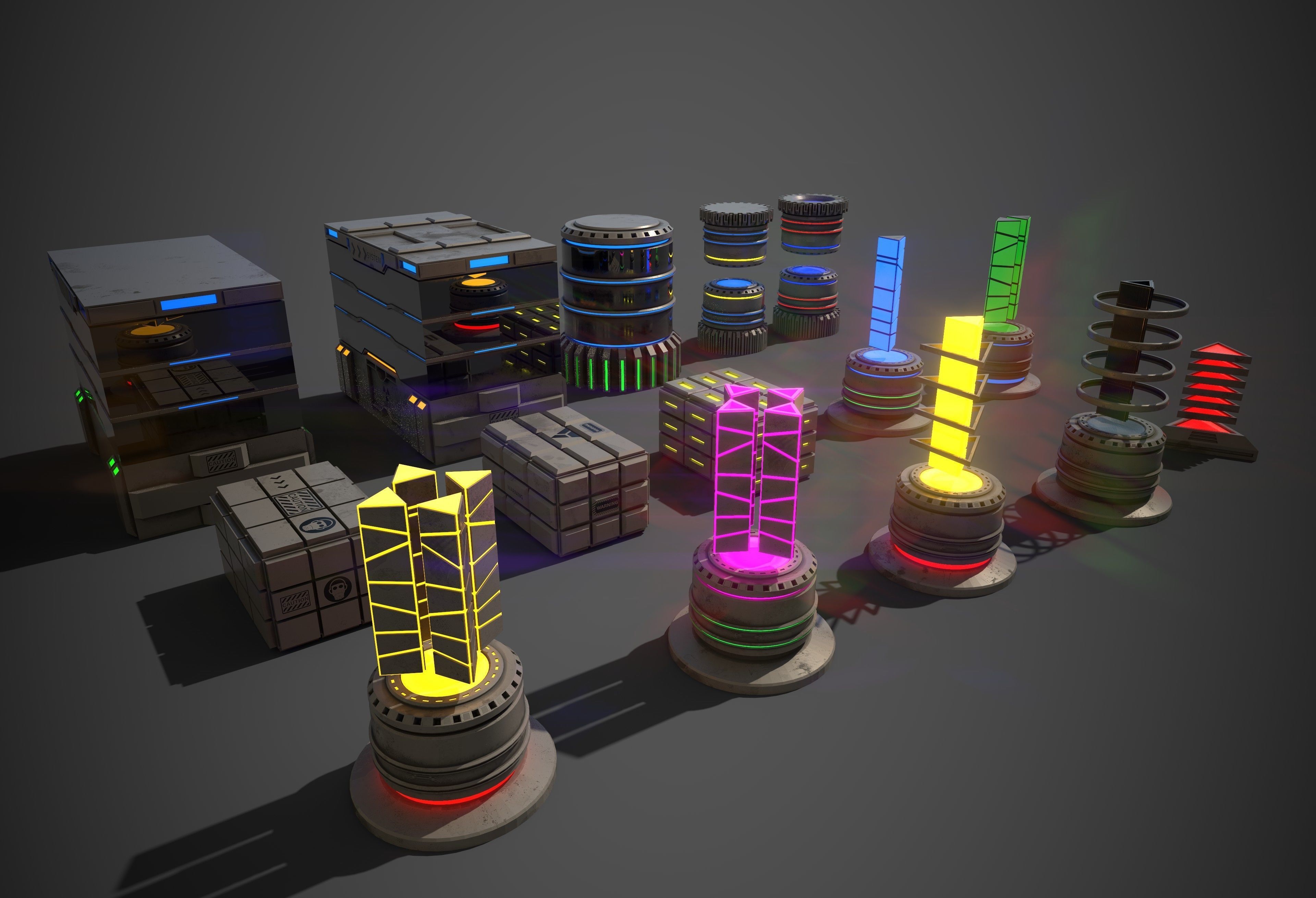 Sci-Fi Props Collection One Low-poly 3D model_3