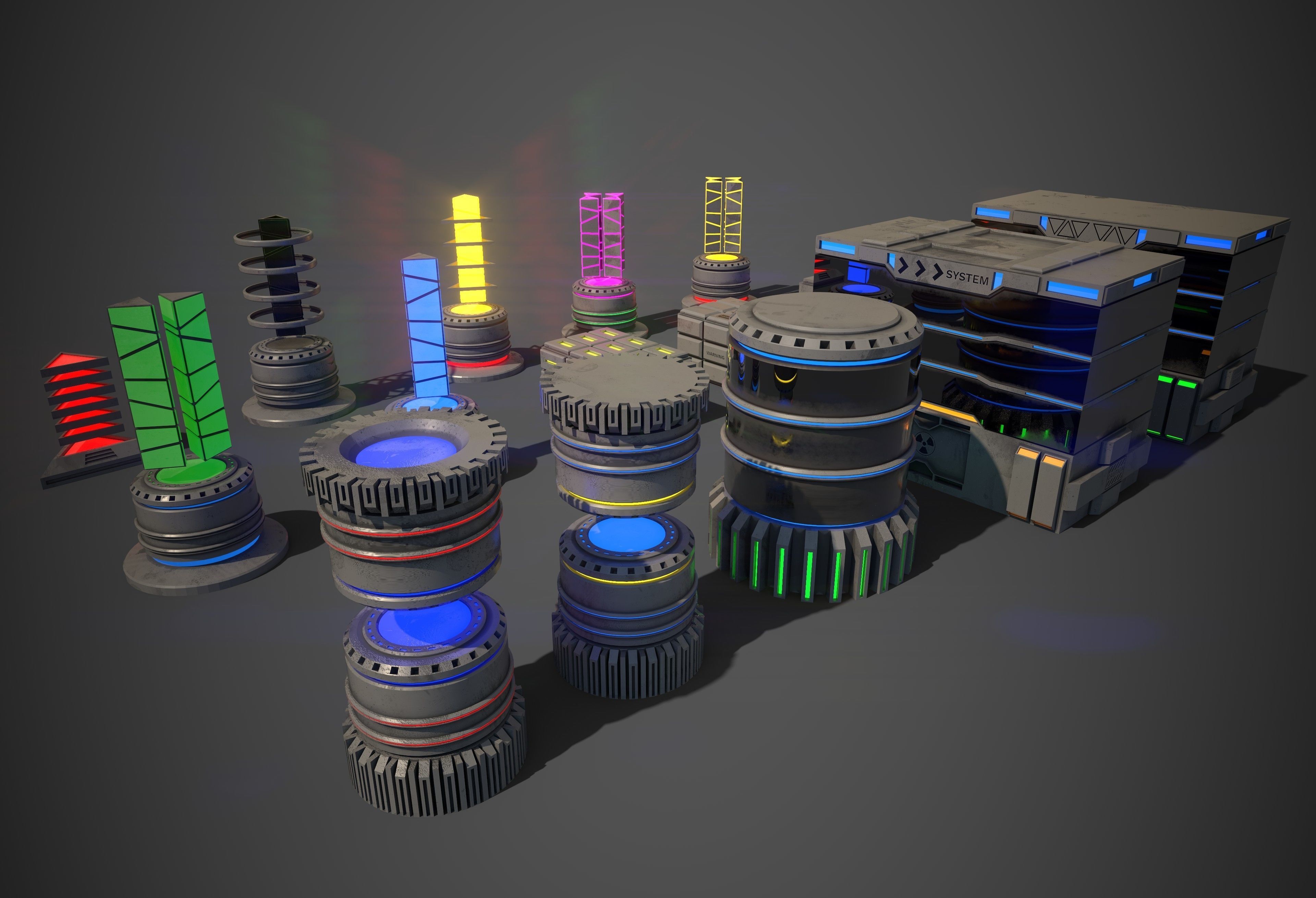 Sci-Fi Props Collection One Low-poly 3D model_2