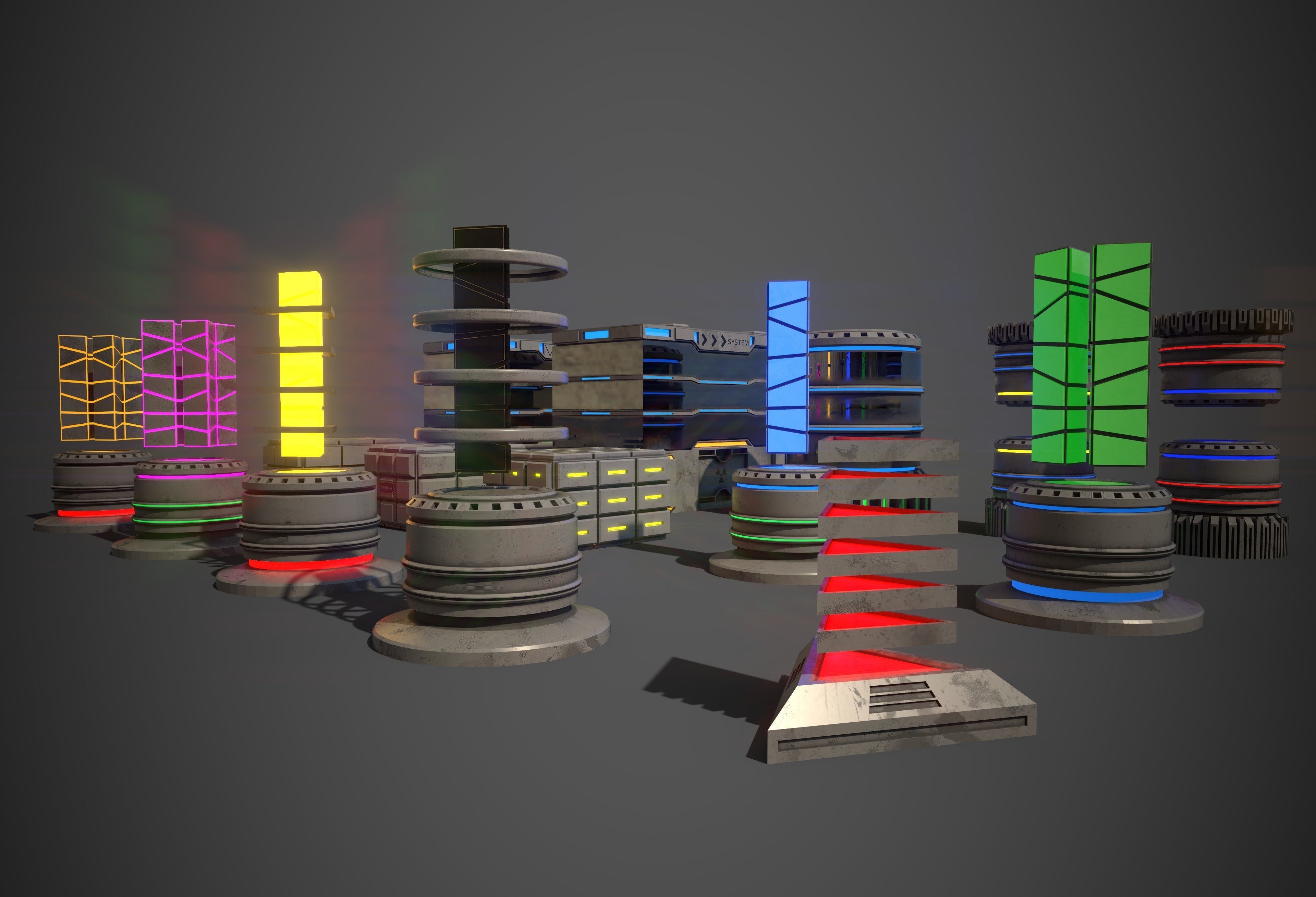 Sci-Fi Props Collection One Low-poly 3D model_8