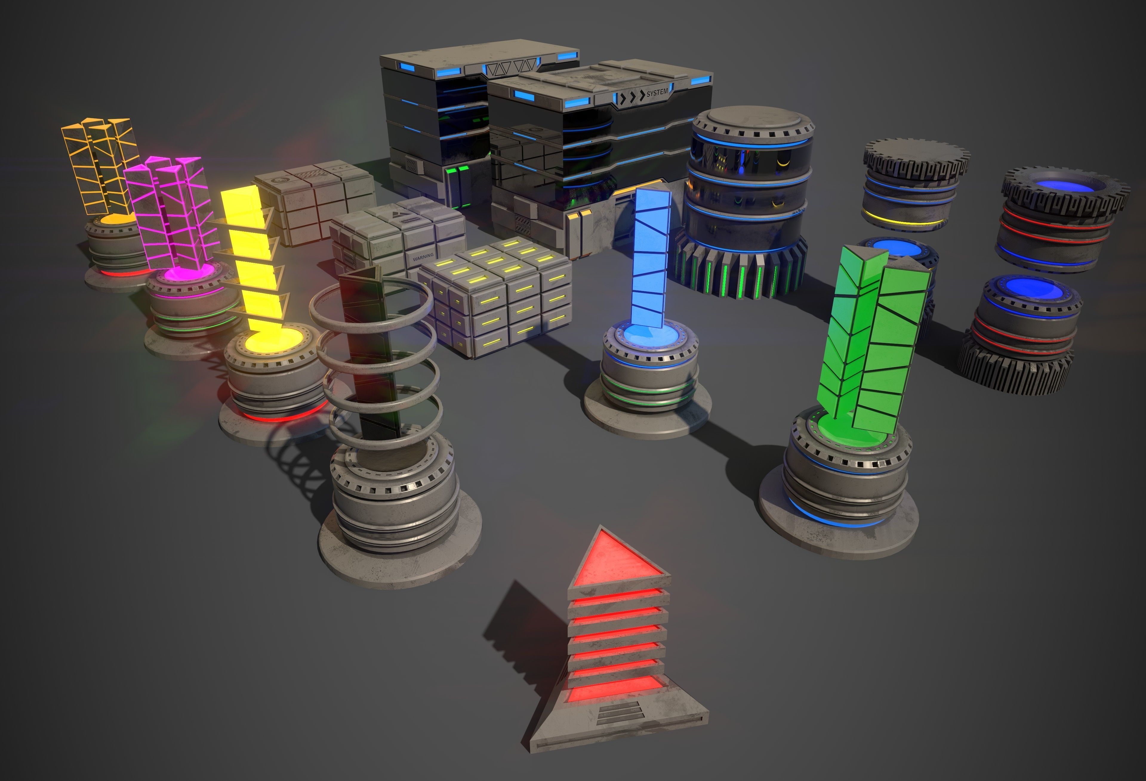 Sci-Fi Props Collection One Low-poly 3D model_9