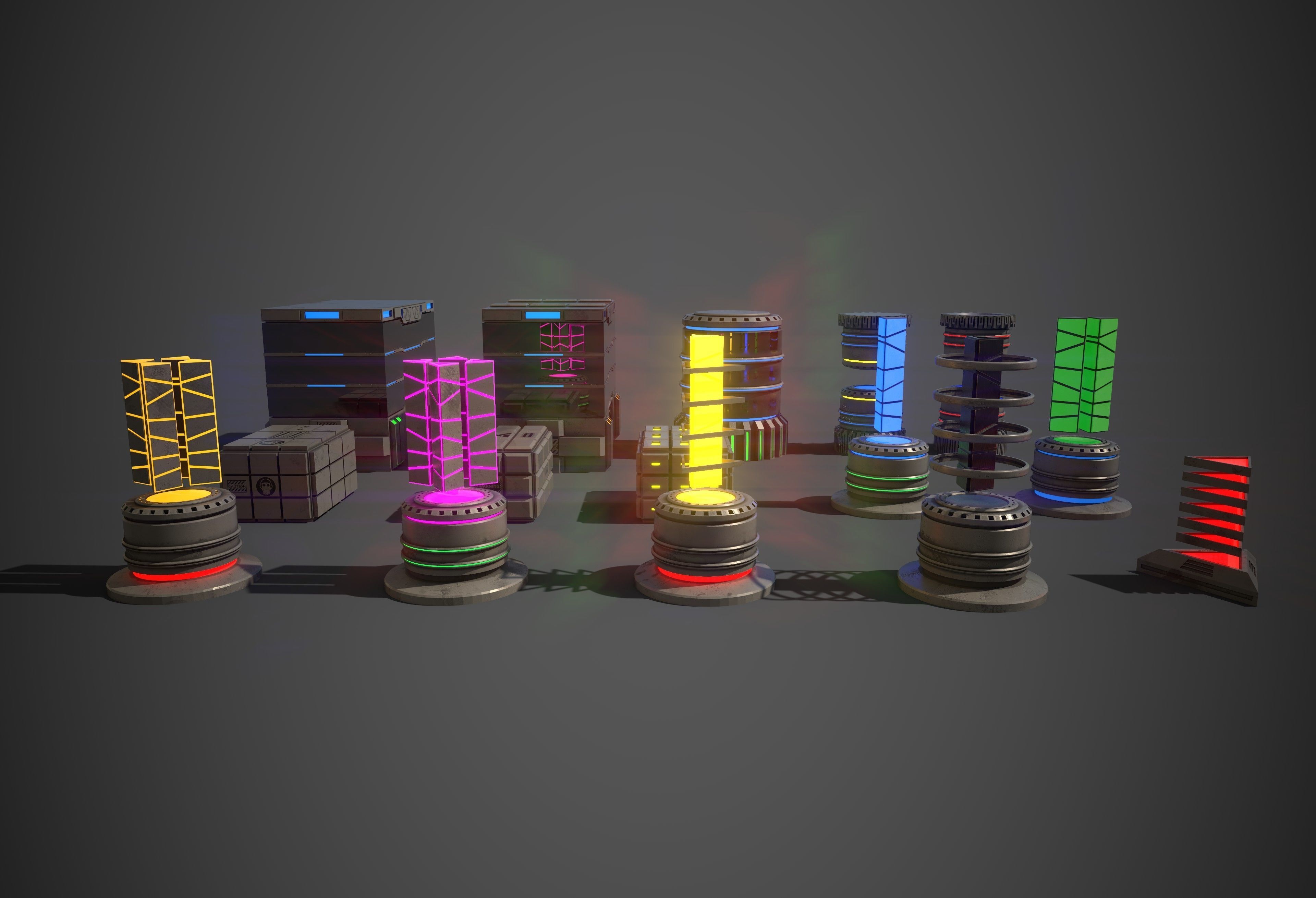 Sci-Fi Props Collection One Low-poly 3D model_6