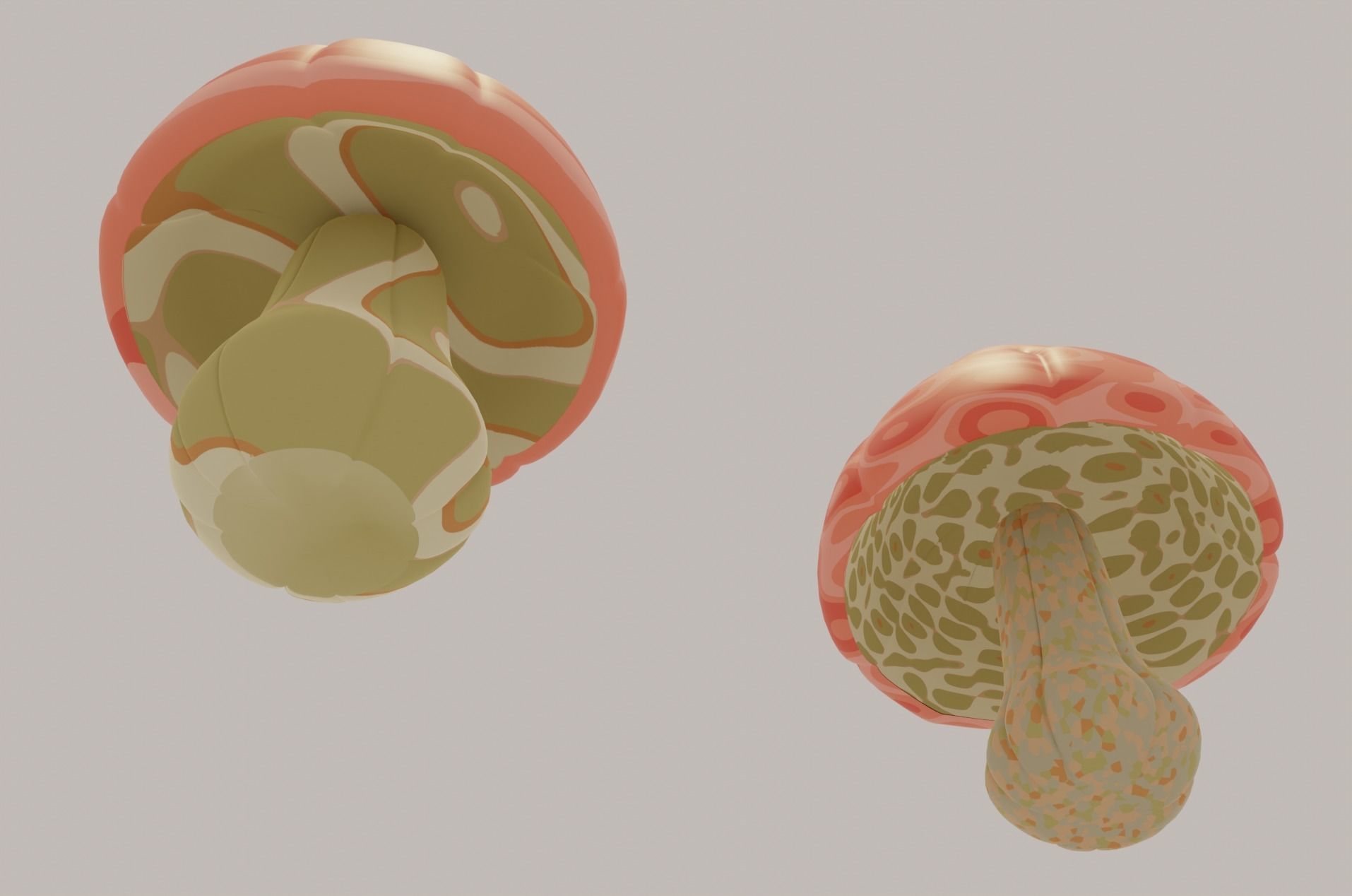 Mushroom Low-poly 3D model_1