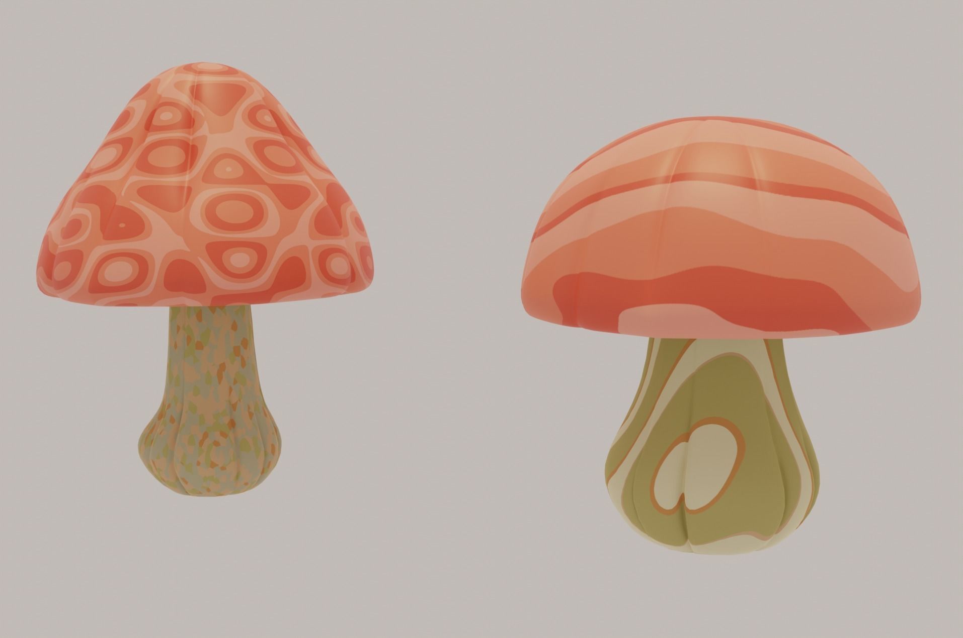Mushroom Low-poly 3D model_2