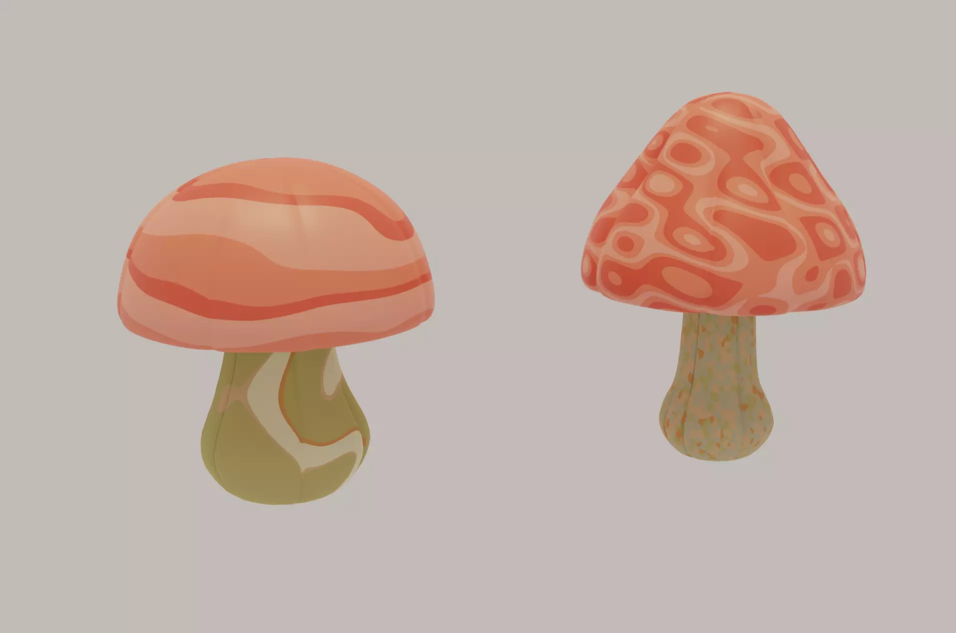 Mushroom Low-poly 3D model_0