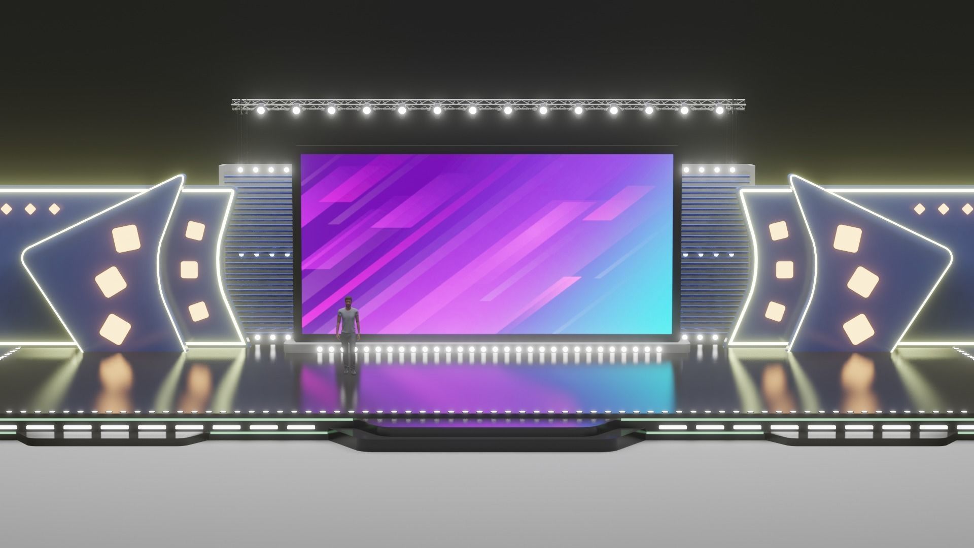 Entertainment Concert Event Stage 3D Model with Light 3D model_15