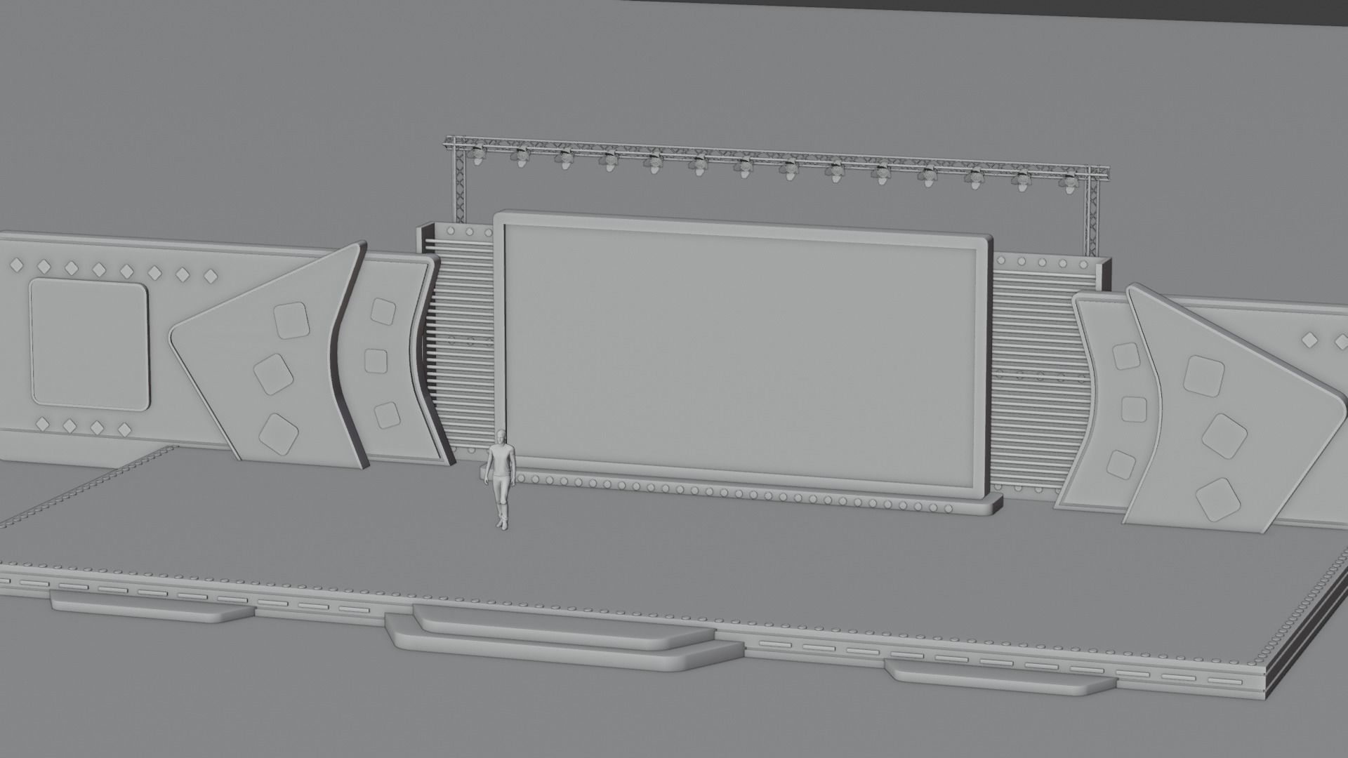 Entertainment Concert Event Stage 3D Model with Light 3D model_32