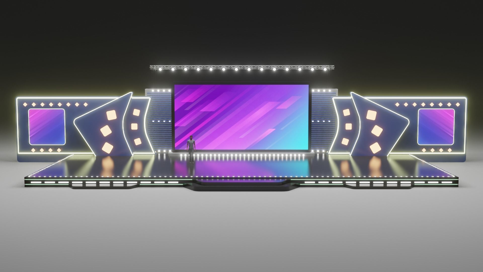 Entertainment Concert Event Stage 3D Model with Light 3D model_16
