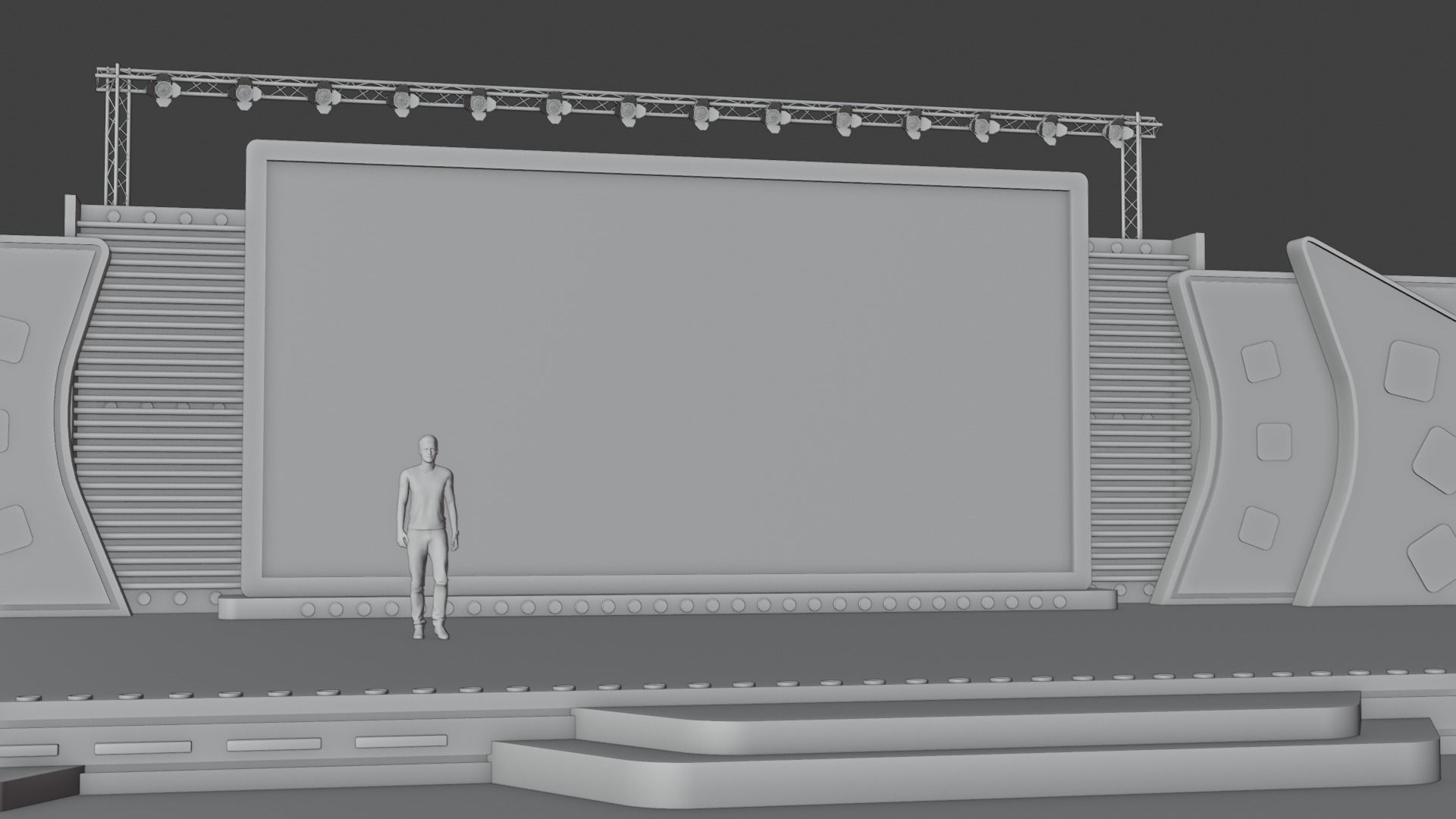 Entertainment Concert Event Stage 3D Model with Light 3D model_31