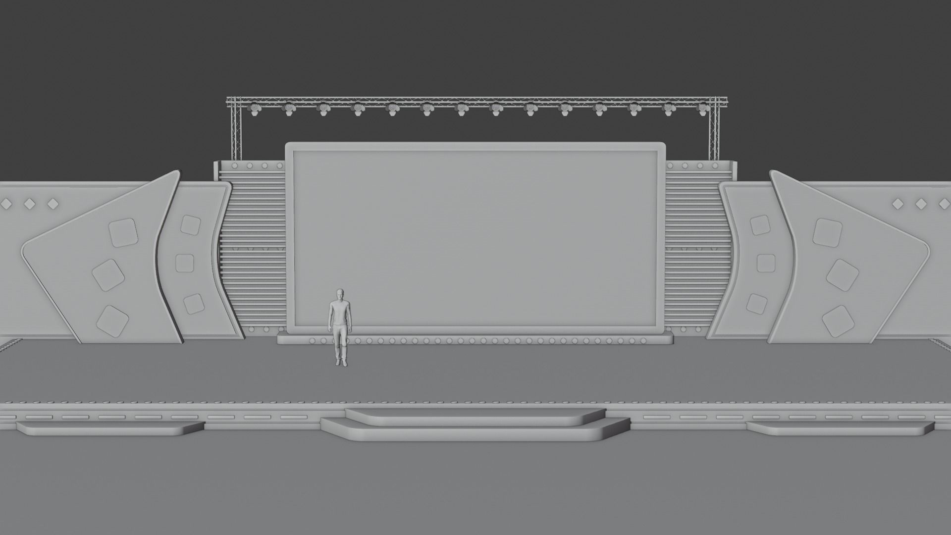 Entertainment Concert Event Stage 3D Model with Light 3D model_35