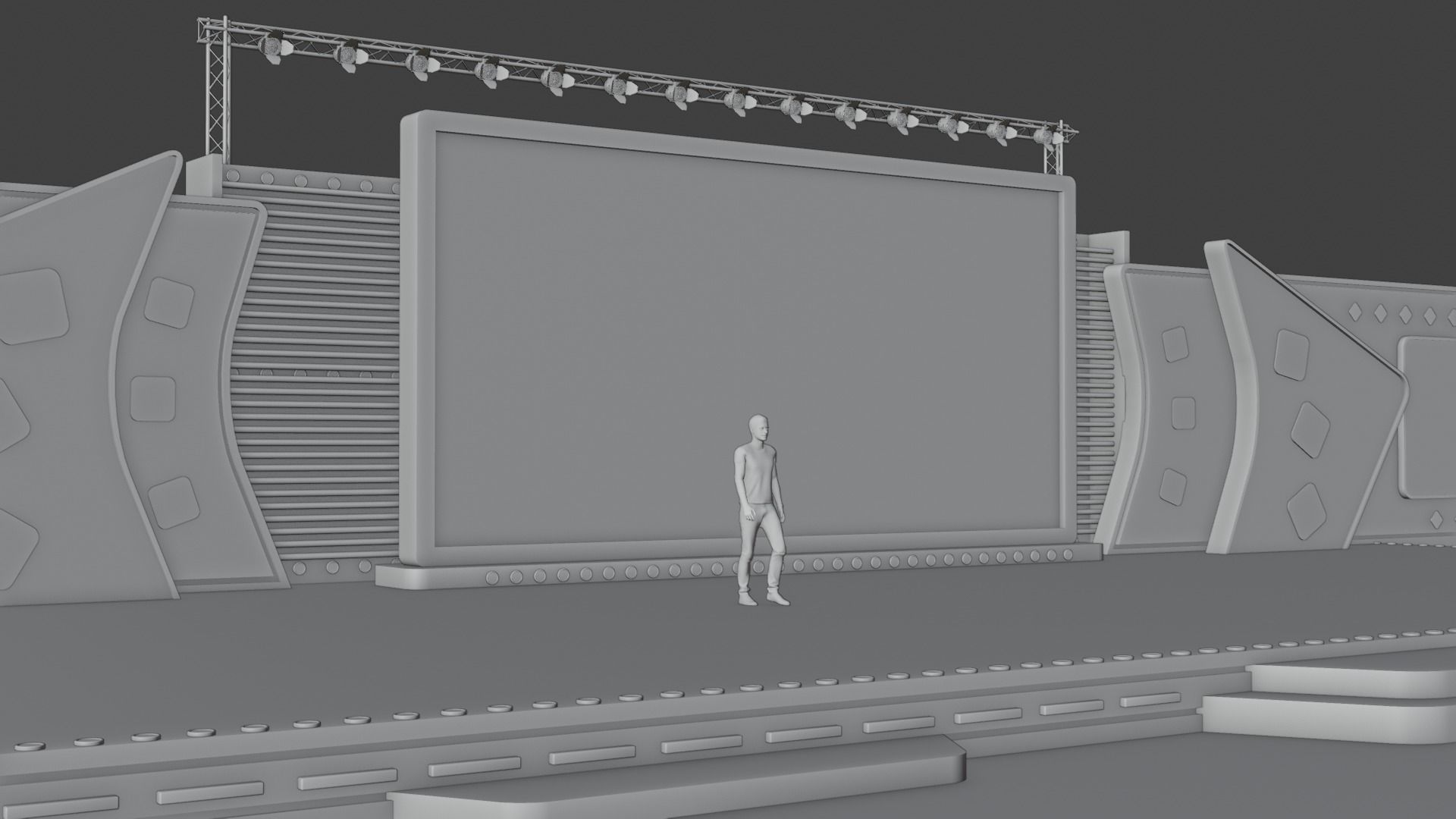 Entertainment Concert Event Stage 3D Model with Light 3D model_27
