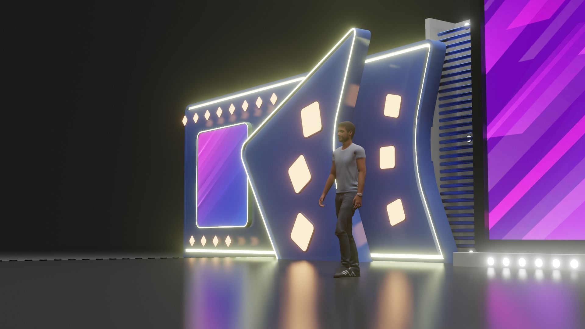 Entertainment Concert Event Stage 3D Model with Light 3D model_19