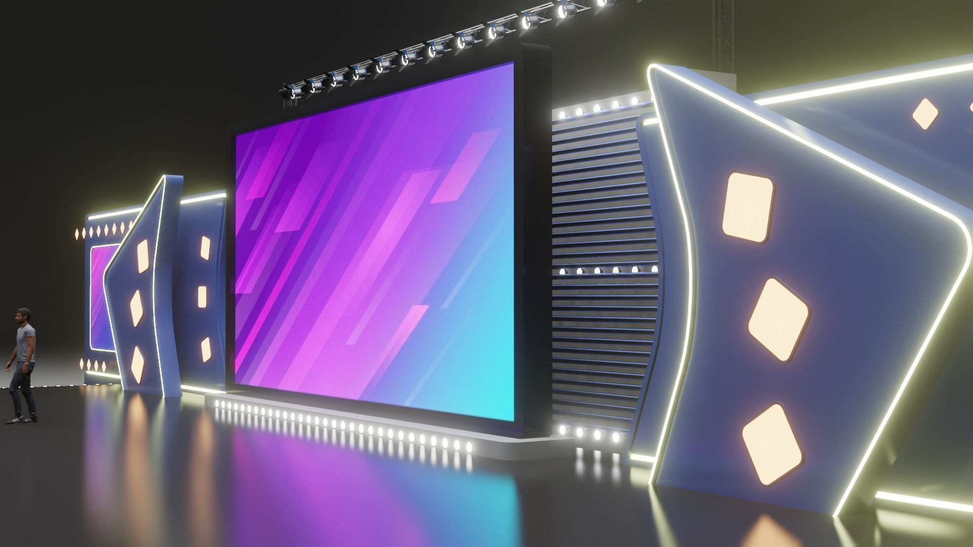 Entertainment Concert Event Stage 3D Model with Light 3D model_20
