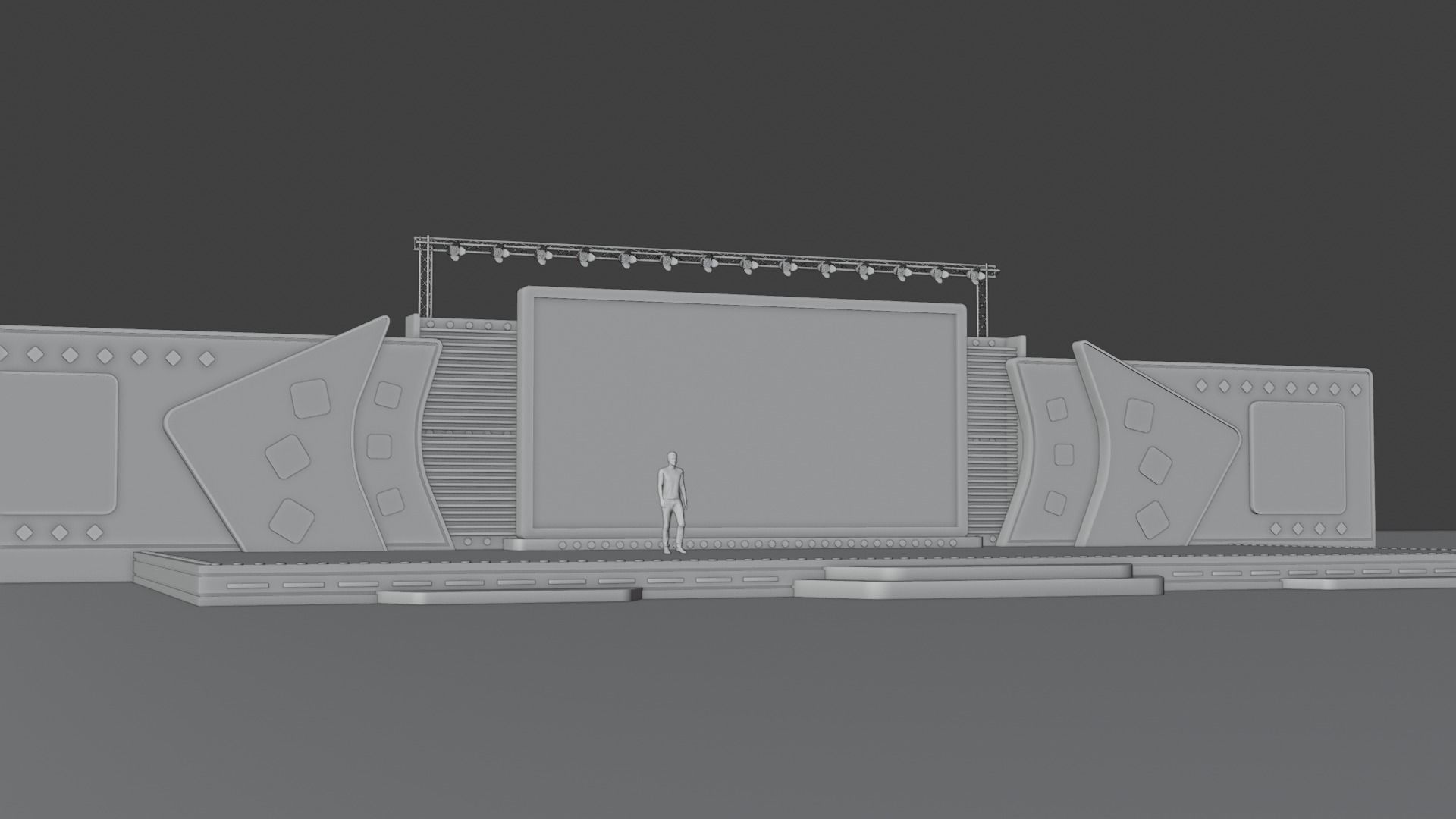 Entertainment Concert Event Stage 3D Model with Light 3D model_26