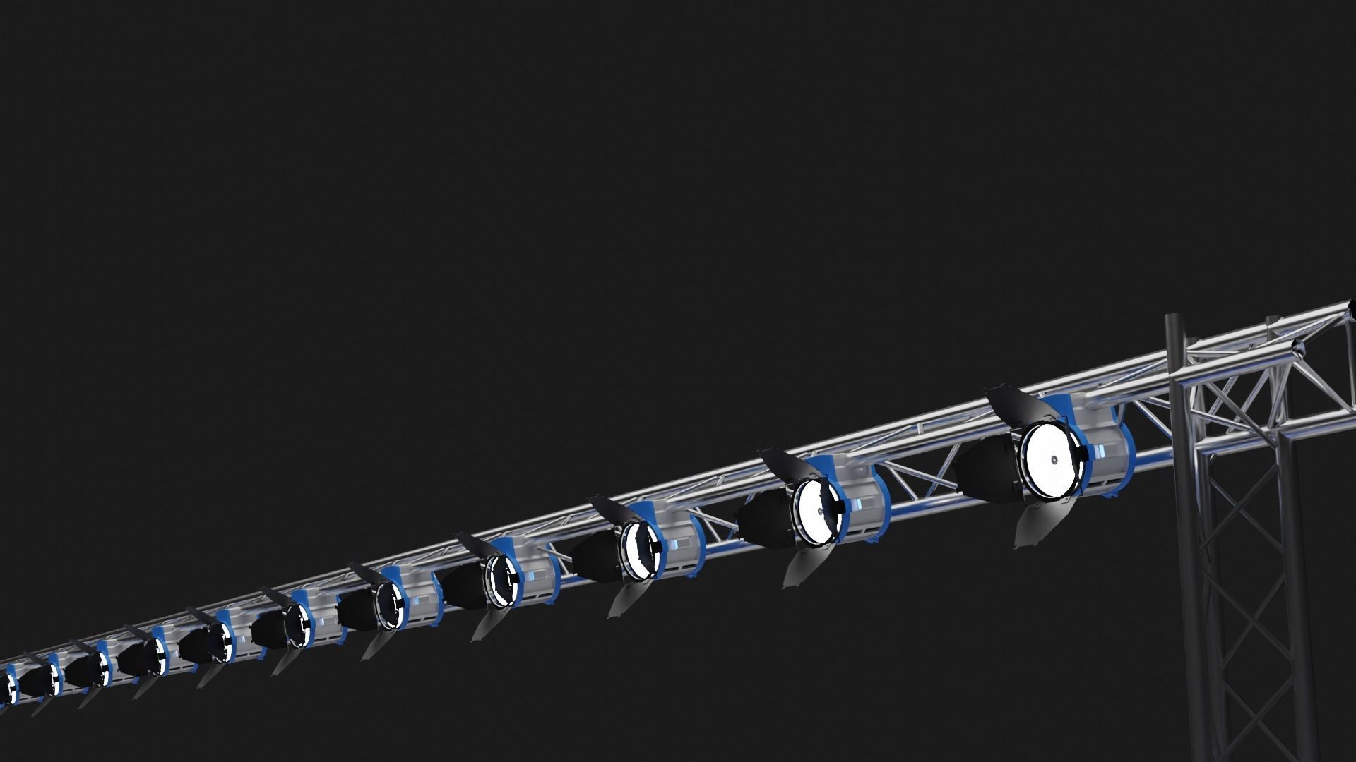 Entertainment Concert Event Stage 3D Model with Light 3D model_9
