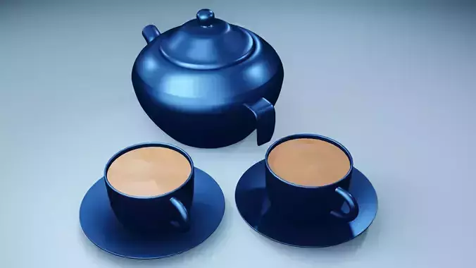 Traditional Indian Kettle with Tea  3d Model