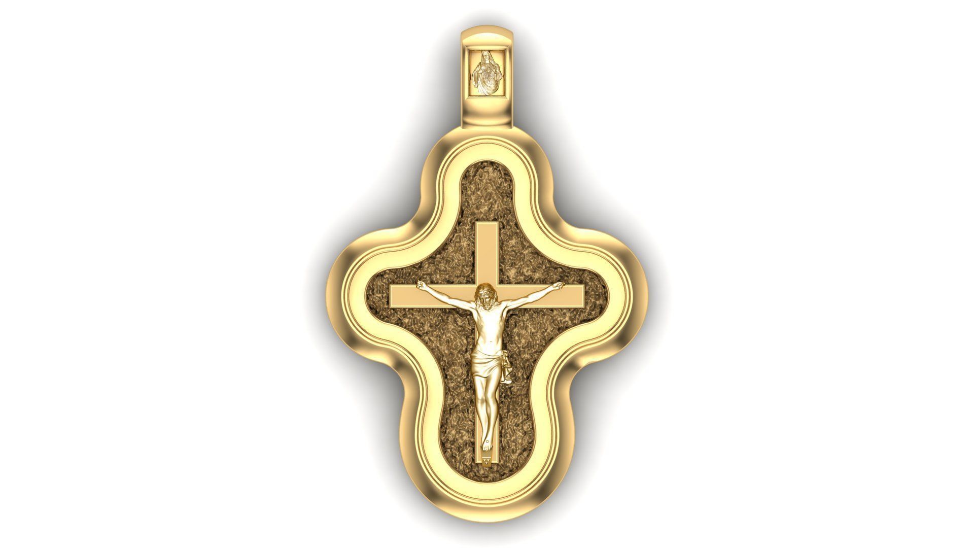 Crucifix Jesus Pendant 3D print model_5