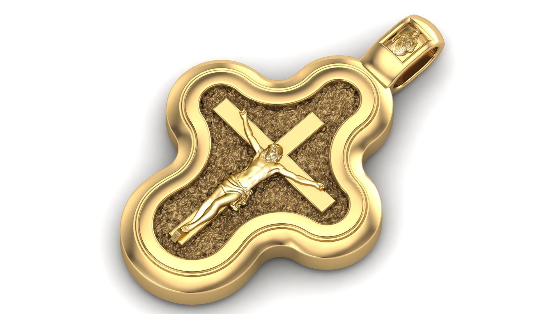 Crucifix Jesus Pendant 3D print model_7