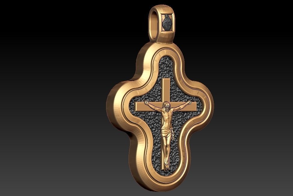 Crucifix Jesus Pendant 3D print model_4