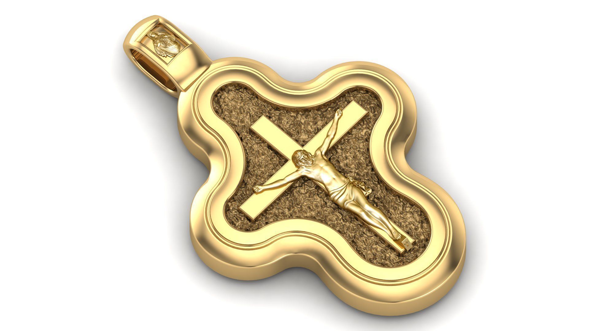 Crucifix Jesus Pendant 3D print model_6