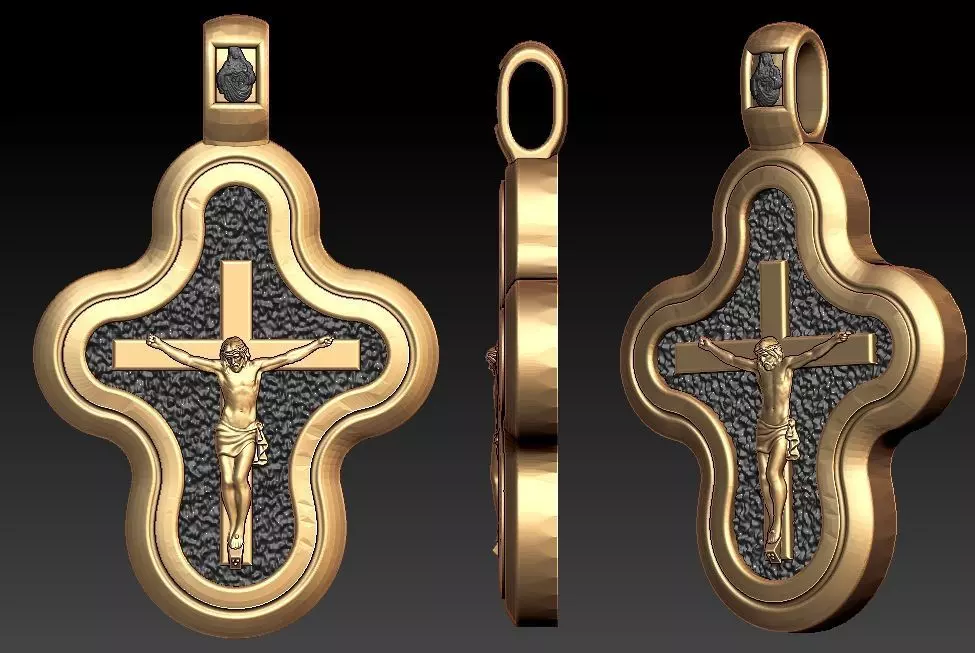 Crucifix Jesus Pendant 3D print model_0