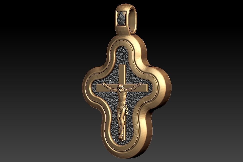 Crucifix Jesus Pendant 3D print model_3