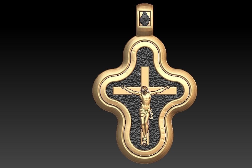 Crucifix Jesus Pendant 3D print model_2