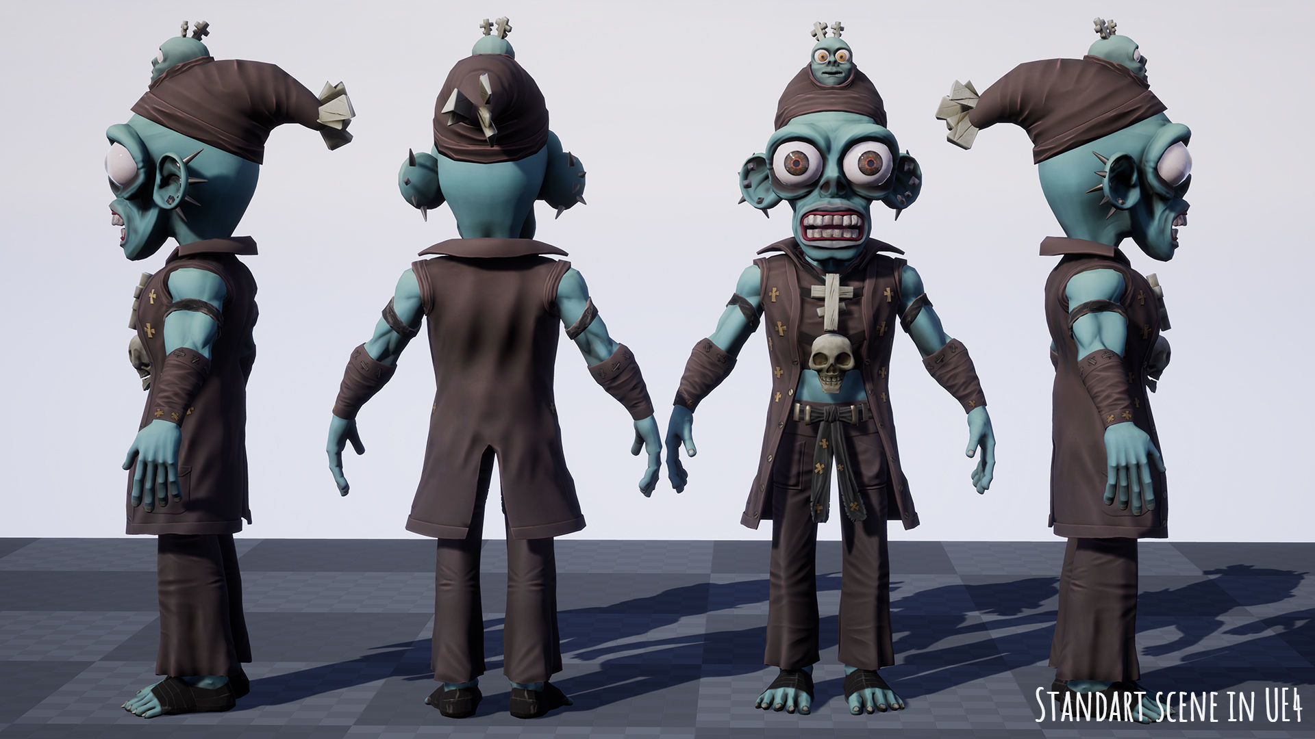 Stylized male Zombie 3 Low-poly 3D model_17