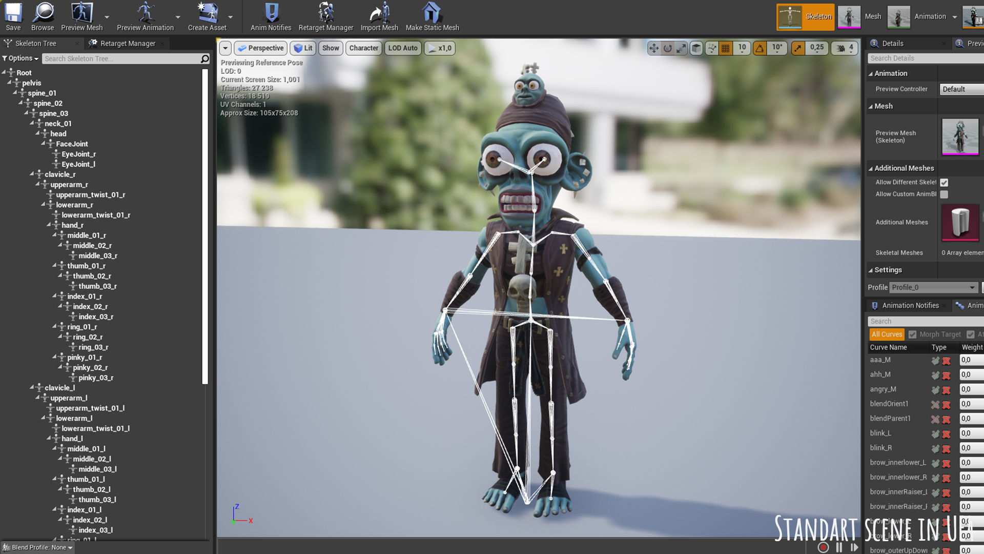 Stylized male Zombie 3 Low-poly 3D model_20