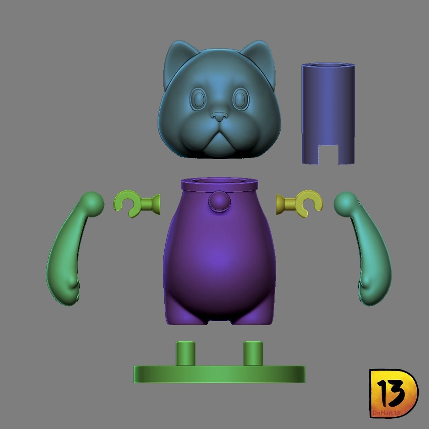 Party Animal Macchiato Cat 3D print model_3