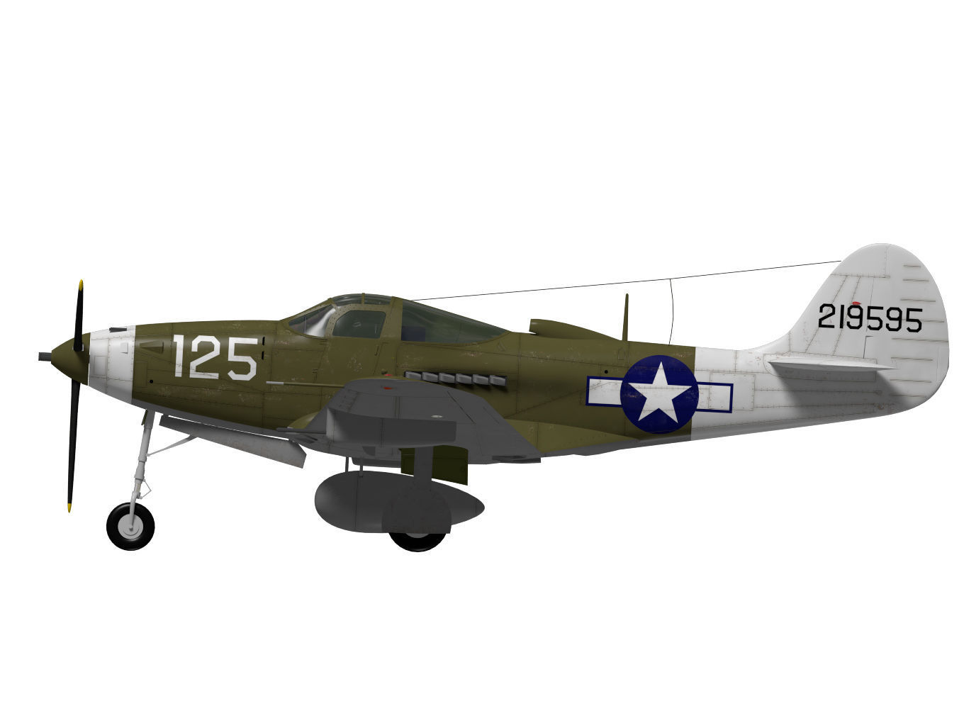 Bell P-39 Airacobra 3D model_9