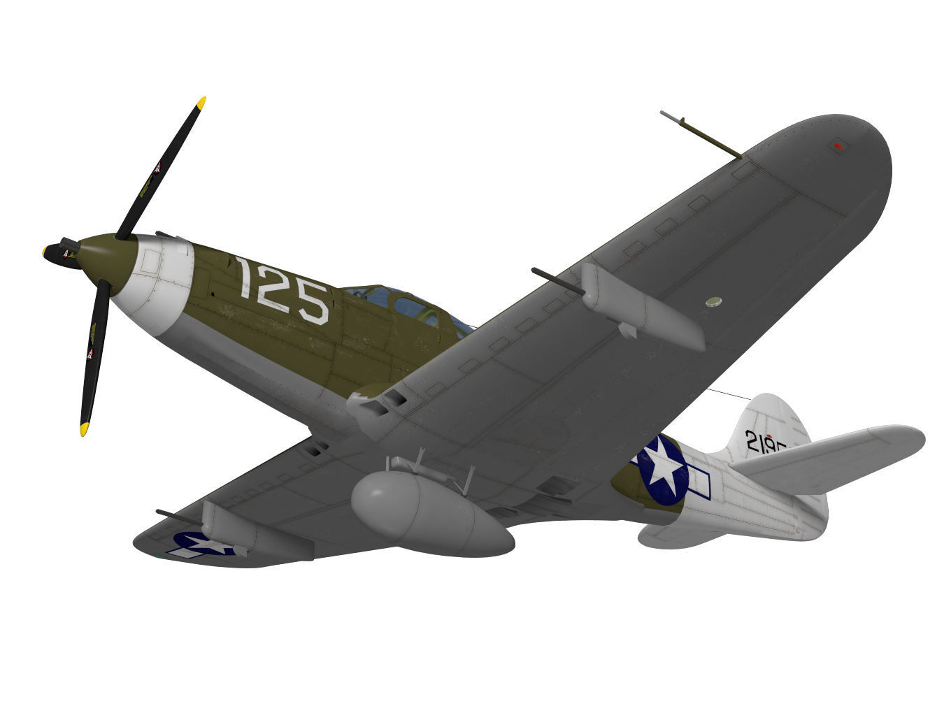 Bell P-39 Airacobra 3D model_3