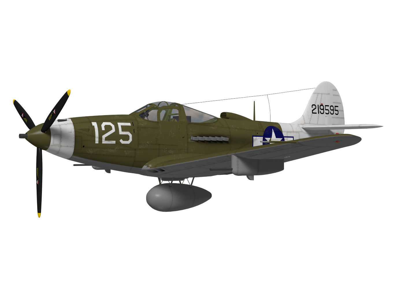 Bell P-39 Airacobra 3D model_2