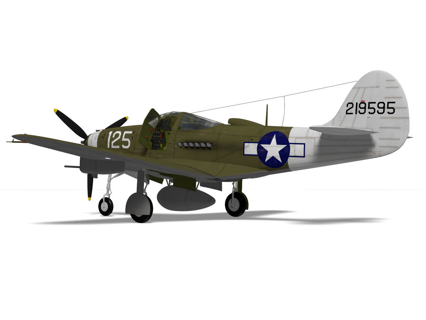 Bell P-39 Airacobra 3D model_6