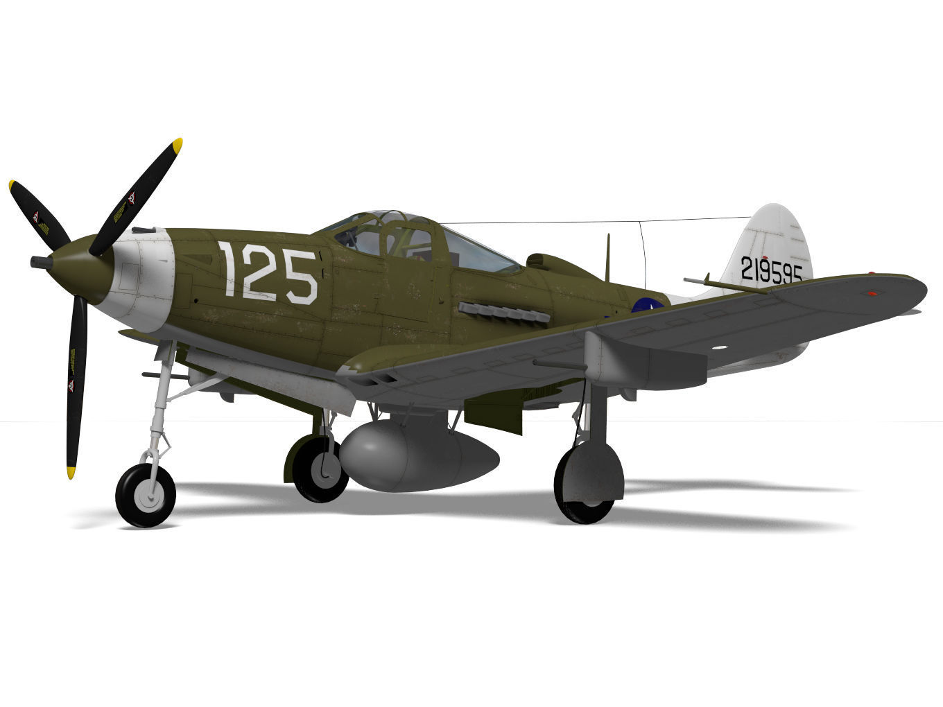Bell P-39 Airacobra 3D model_5