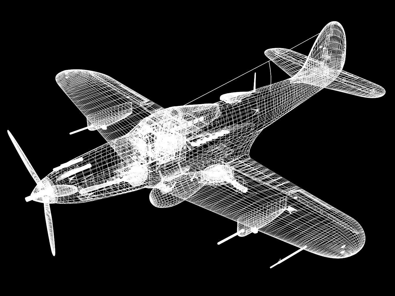 Bell P-39 Airacobra 3D model_15