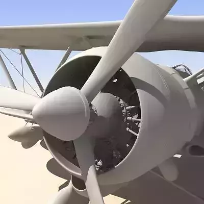 Fiat CR42 Falco Fighter Bi-Plane 3D model