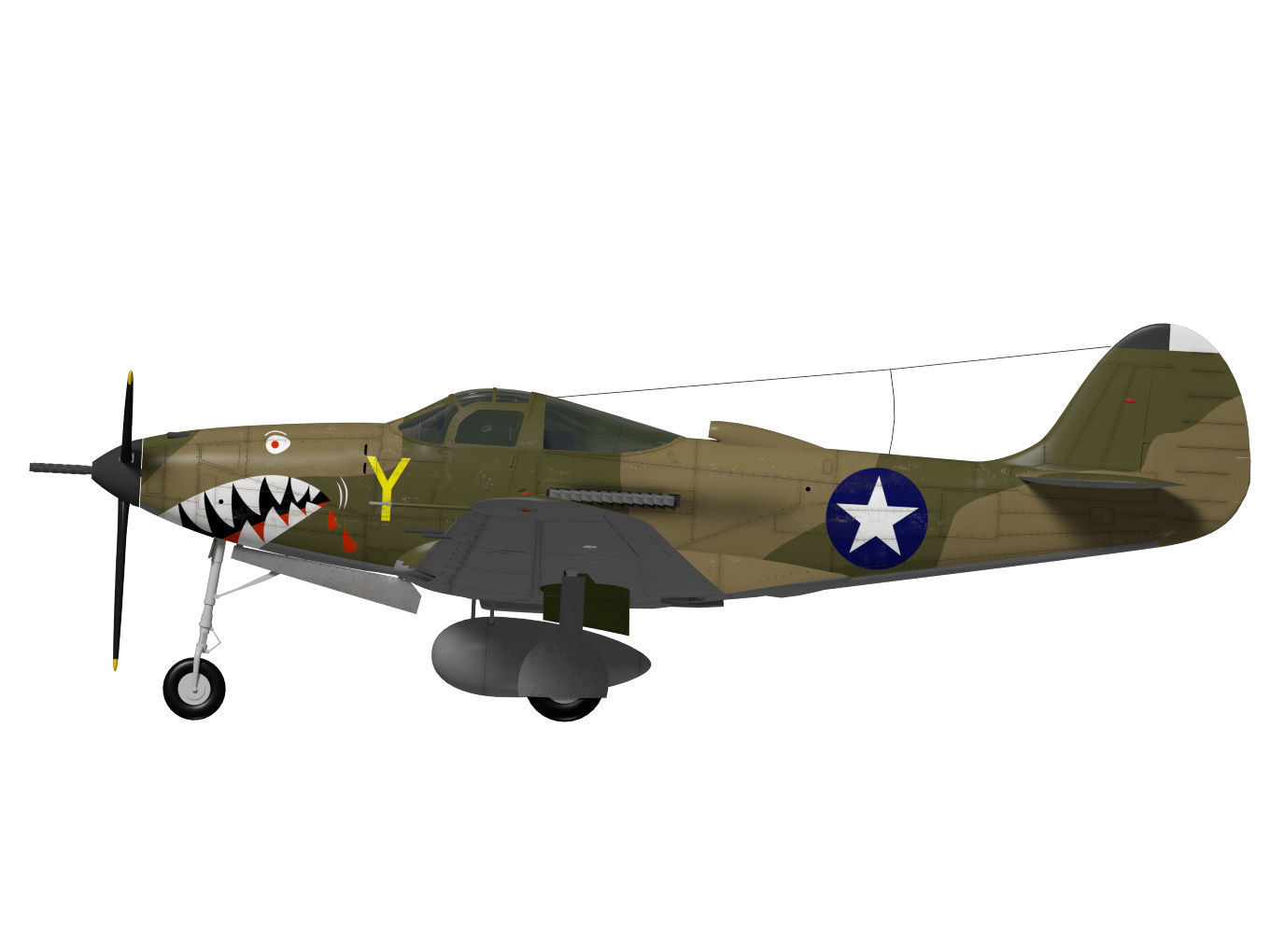 Bell P-400 Airacobra 3D model_9